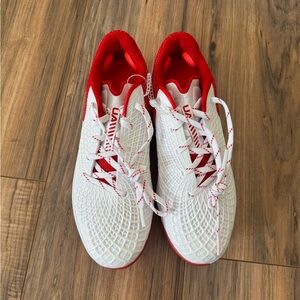 Under Armour White and Red Athletic Shoes